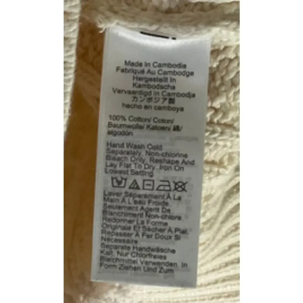 J.Crew Cream Argyle Crew Neck Chunky Knit Sweater Size M